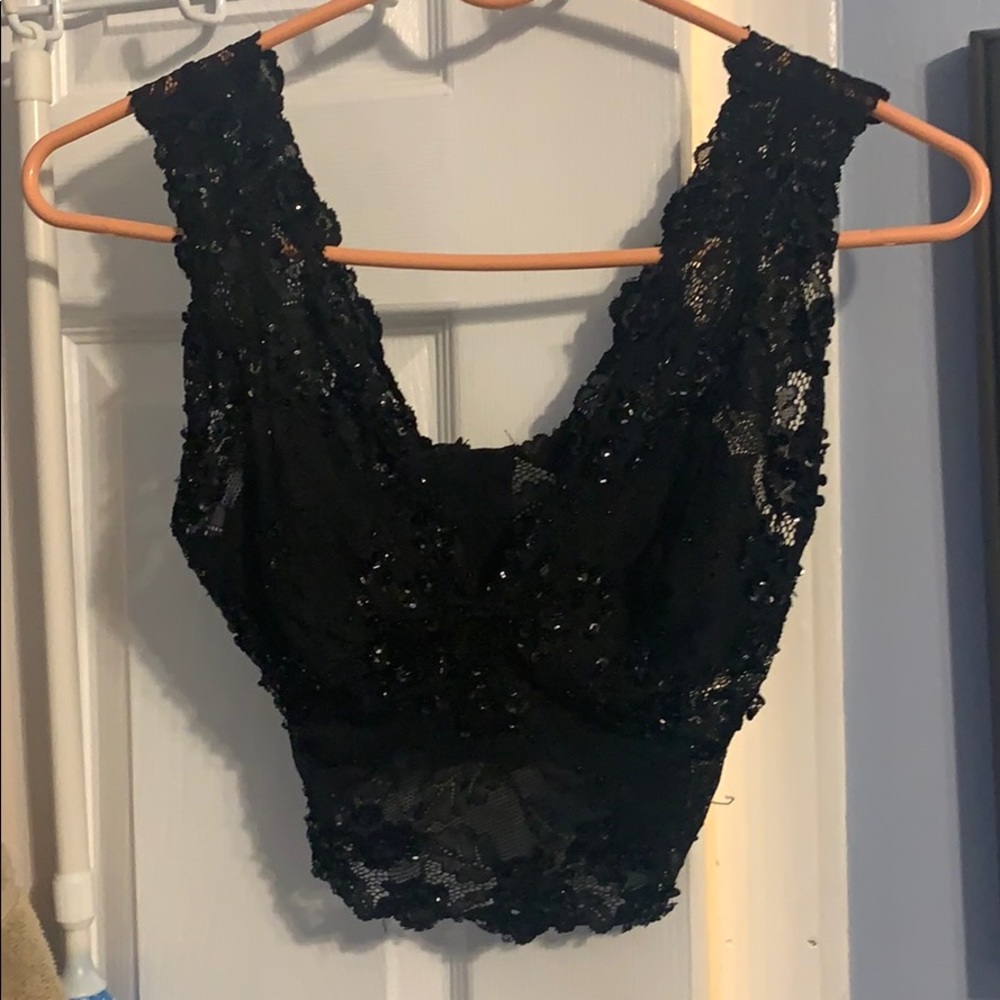 Amazing Black Beaded Crop